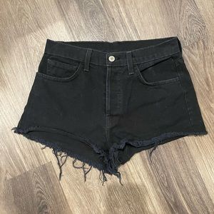 Black jean shorts